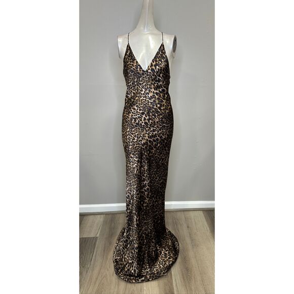 NILI LOTAN Ira leopard-print silk-charmeuse gown Size XS $1190 - Picture 5 of 12